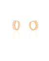 Brinco Argola Click Quadrados Cristal 1.5 cm Banhado a Ouro 18K