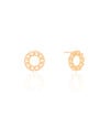 Brinco Redondo Elos Pontos de Luz Cristal 1.5 cm Banhado a Ouro 18K
