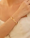 Pulseira Folhas Lisas Banhado a Ouro 18K