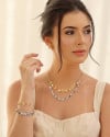 Pulseira Folhas Lisas Ródio Branco