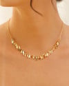 Gargantilha Elos Folhas Lisas Banhado a Ouro 18K - 40 cm