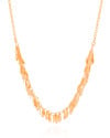 Gargantilha Elos Folhas Lisas Banhado a Ouro 18K - 40 cm