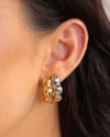 Brinco Argola Orgânica ABS 2.2 cm Banhado a Ouro 18K