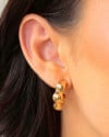Brinco Argola Orgânica ABS 2.2 cm Banhado a Ouro 18K