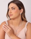 Anel Ajustável Reto Liso Tamanho M Ródio Branco