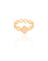 Anel Flor Cravejada Cristal Tamanho 22 Banhado a Ouro 18K