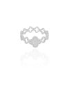 Anel Flor Cravejada Cristal Tamanho 24 Ródio Branco