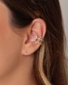 Piercing Detalhado Cravejado Cristal Banhado a Ouro 18K
