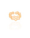 Anel Ajustável Triplo Espiral Tamanho P Banhado a Ouro 18K