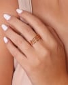 Anel Ajustável Triplo Espiral Tamanho P Banhado a Ouro 18K