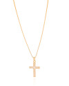 Gargantilha Veneziana Cruz Cravejada Cristal Banhado a Ouro 18K - 45 cm