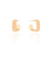 Brinco Argola Quadrada Baguetes Cristal 1.8 cm Banhado a Ouro 18K