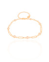Pulseira Elos Pontos de Luz Cristal Banhado a Ouro 18K