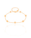 Pulseira Elos Quadrados Lisos Banhado a Ouro 18K