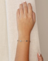 Pulseira Elos Bolas Achatadas Ródio Branco
