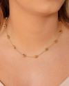Gargantilha Elos Ovais Lisos Banhado a Ouro 18K - 40 cm