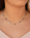 Choker Elos Ovais Lisos Ródio Branco