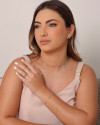 Choker Elos Quadrados Lisos Ródio Branco