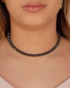 Choker Hematita Grafite 6 mm Banhado a Ouro 18K