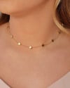 Choker Elos Estrelas Lisas Banhado a Ouro 18K