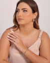 Pulseira Elos Folhas Ródio Branco