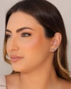 Ear Cuff Folhas 2.8 cm Ródio Branco