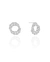 Brinco Círculos Torcidos Entrelaçados 1.8 cm Ródio Branco