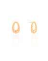 Brinco Oval Torcido Liso 1.8 cm Banhado a Ouro 18K