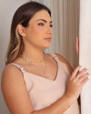 Brinco Oval Torcido Liso 1.8 cm Banhado a Ouro 18K