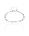Pulseira Elos em U 5 mm Ródio Branco