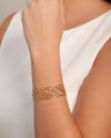 Bracelete Círculos Vazados Entrelaçados Banhado a Ouro 18K