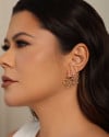 Brinco Círculos Vazados Entrelaçados 4.3 cm Banhado a Ouro 18K