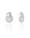 Brinco Redondo Fios Espiral 2.4 cm Ródio Branco