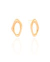 Brinco Orgânico Vazado 2.5 cm Banhado a Ouro 18K