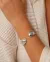 Bracelete Redondo Fios Espiral Ródio Branco
