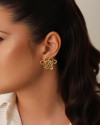 Brinco Flor Entrelaçada 3.0 cm Banhado a Ouro 18K