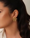 Brinco Flor Entrelaçada 3.0 cm Banhado a Ouro 18K