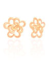 Brinco Flor Entrelaçada 3.0 cm Banhado a Ouro 18K
