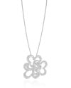 Gargantilha Veneziana Flor Entrelaçada Ródio Branco - 45 cm