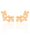 Ear Cuff Flores Pérolas 5.2 cm Banhado a Ouro 18K