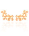 Ear Cuff Flores Pérolas 5.2 cm Banhado a Ouro 18K