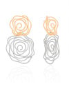 Brinco Flor Dupla Orgânica Mix de Banhos 6.3 cm Banhado a Ouro 18K
