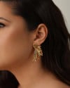 Brinco Asa Lisa 5.5 cm Banhado a Ouro 18K