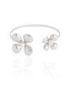 Bracelete Flor Pérola Ródio Branco