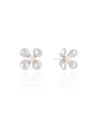 Brinco Flor Pérola 1.9 cm Ródio Branco