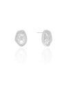 Brinco Orgânico Cravejado Cristal 1.7 cm Ródio Branco
