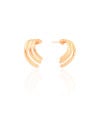 Ear Hook Filetes Lisos 1.9 cm Banhado a Ouro 18K