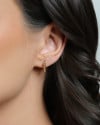Brinco Argola Click Bolinhas 1.3 cm Banhado a Ouro 18K