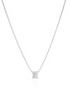 Gargantilha Veneziana Retângulo Cristal Ródio Branco - 45 cm
