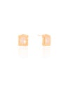 Brinco Retangular Detalhado Cristal Banhado a Ouro 18K